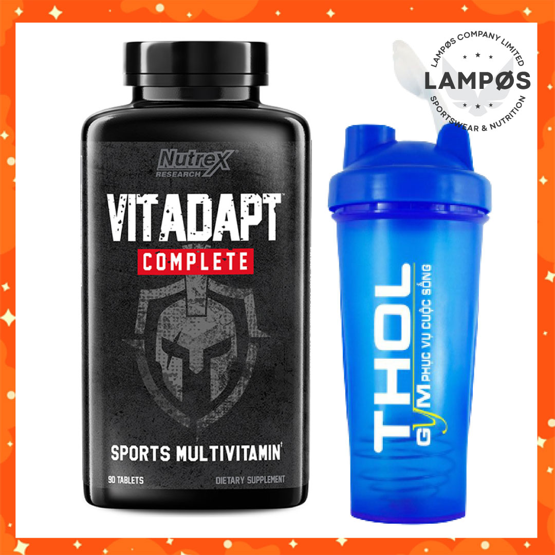 [Tặng Shaker] Vitamin Tổng Hợp Thể Thao Nutrex Vitadapt, Khoáng Chất Tổng Hợp, Sâm Ấn Độ (KSM-66 Ashwagandha), Chiết Xuất Cây Ngũ Vị Tử & Cây Rễ Vàng, 90 viên