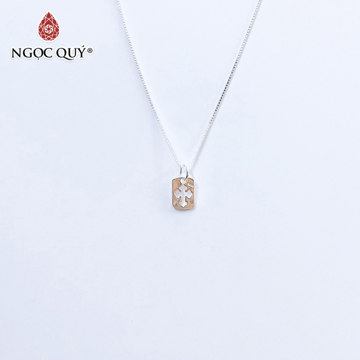 Dây chuyền bạc mặt thánh giá - Ngọc Quý Gemstones