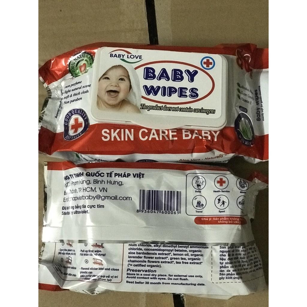 COMBO 5 BỊCH Khăn Giấy Ướt Baby Wipes Bịch 80g