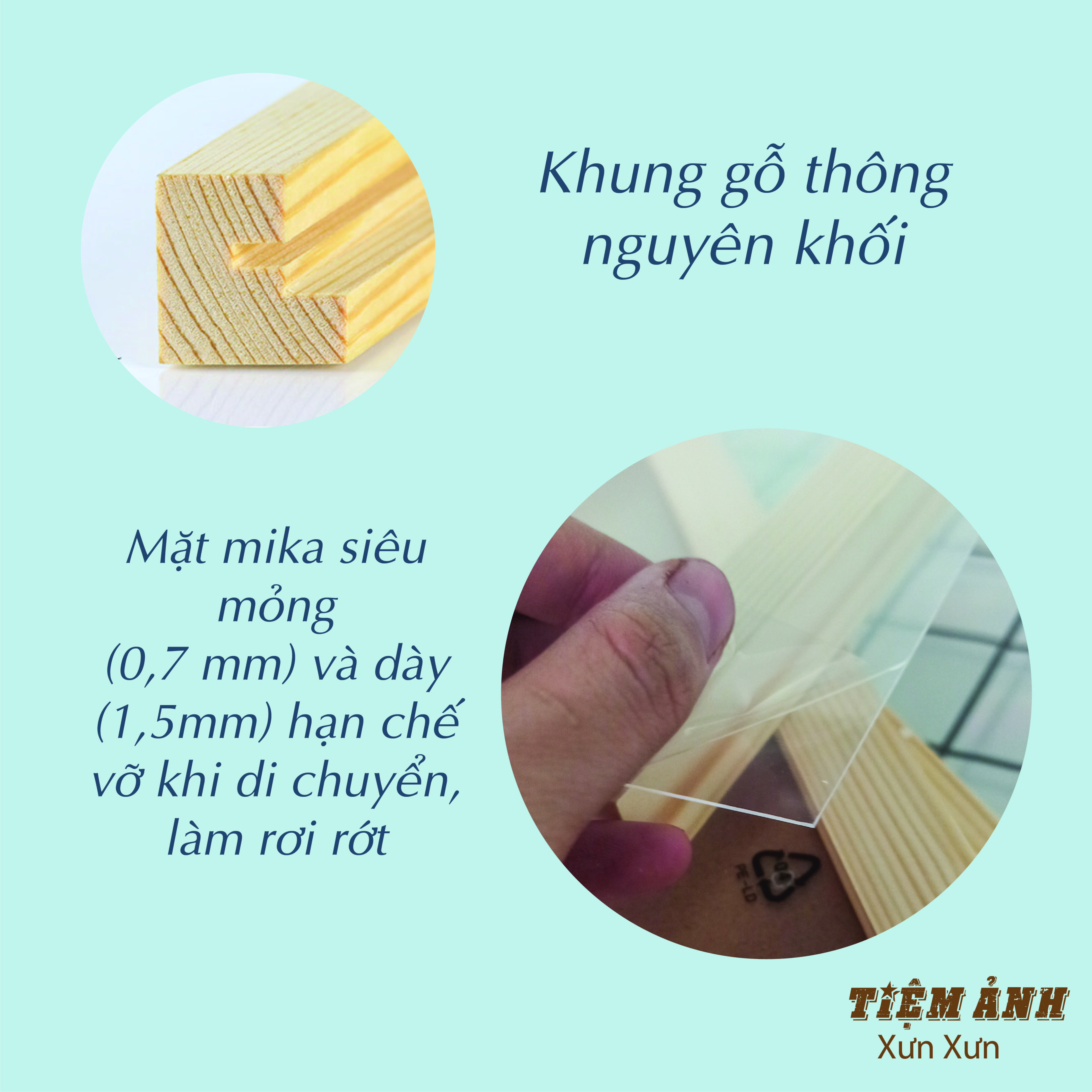 Khung ảnh để bàn, treo tường gỗ thông 10x15 13x18 20x20 20x30 a4 gỗ thông