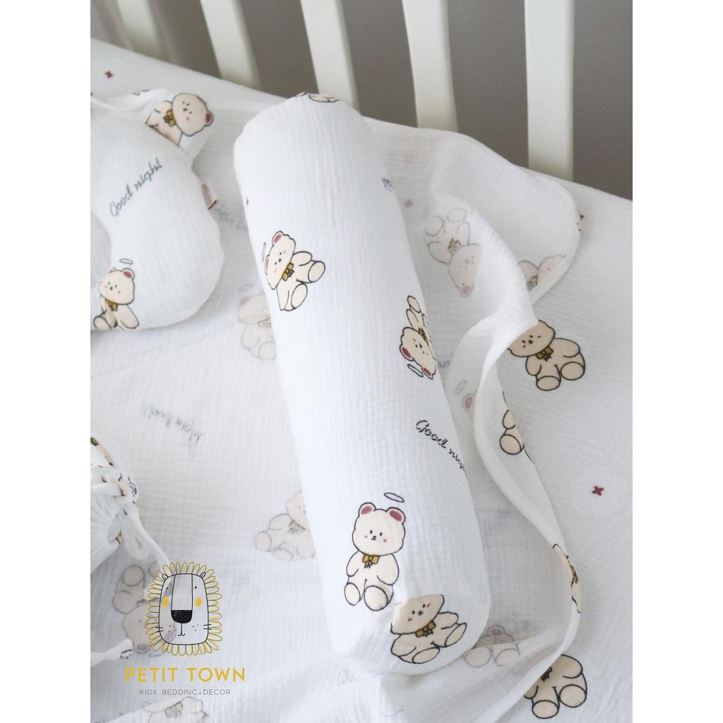 Gối Sơ Sinh, Combo Set Đồ Sơ Sinh 4 Món, Đồ Cho Trẻ Sơ Sinh Vải Xô Muslin 100% Cotton