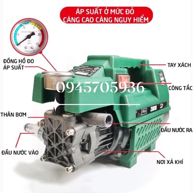 Máy xịt rửa xe cao áp 2000w chính hãng