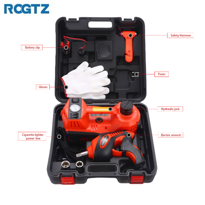 Bộ nâng kích gầm điện kiêm máy bơm lốp và máy siết ốc ô tô đa năng 3 trong 1 ROGTZ TY-003 - Công suất: 150W - HÀNG NHẬP KHẨU