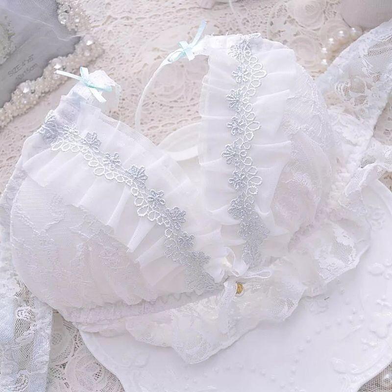 Nữ Sinh Lolita Ren Trong Suốt Áo Ngực Và Quần Bộ Nhật Bản Dễ Thương Kawaii Đồ Lót Áo Ngực Thông Bộ Quần Lót Quần Sịp Nữ Cô Gái
