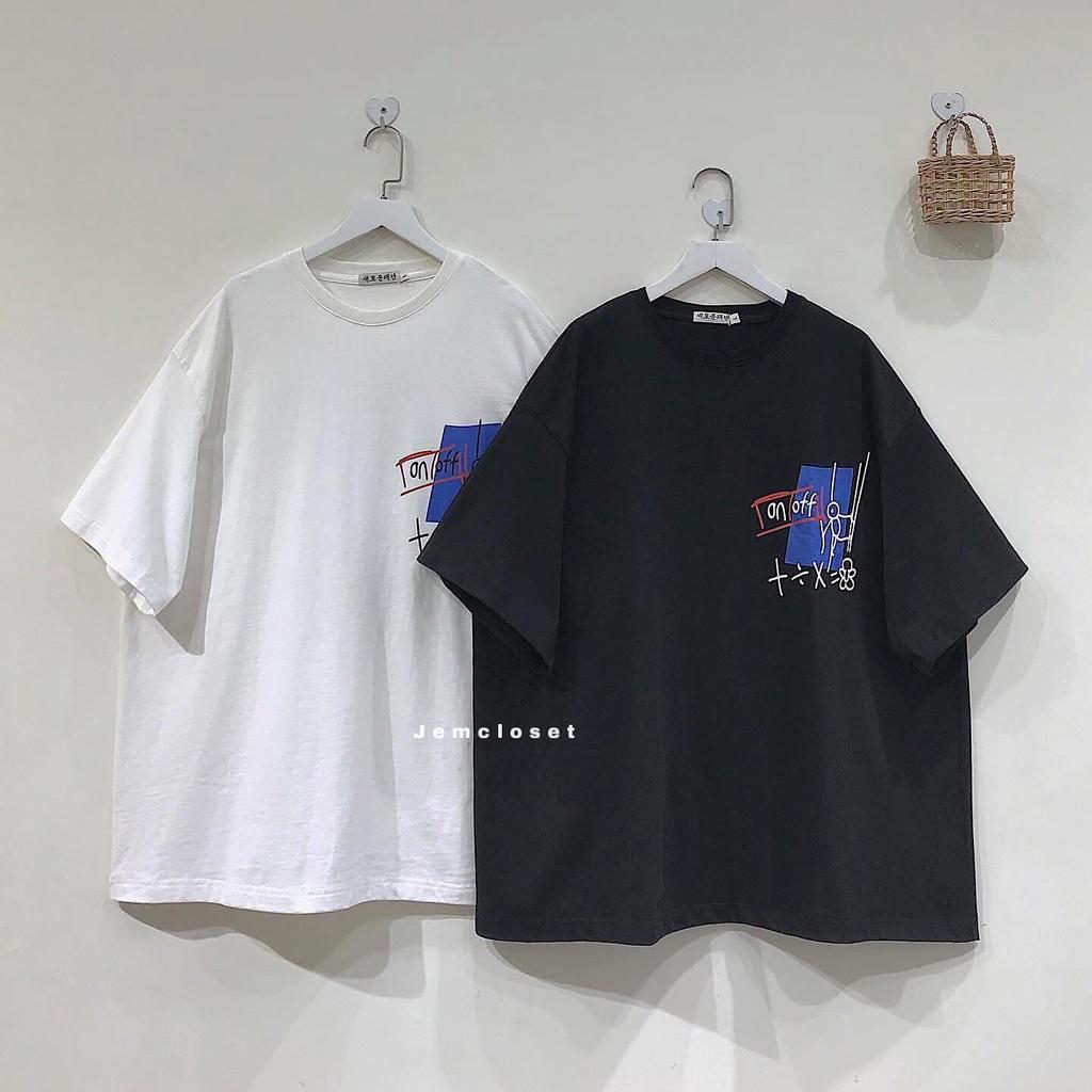 Áo Thun Nữ Tay Lỡ Áo Phông Nữ In Họa Tiết Form Rộng Cổ Tròn Chất Liệu Cotton Thoáng Mát Màu Đen Màu Trắng MATHS 10105