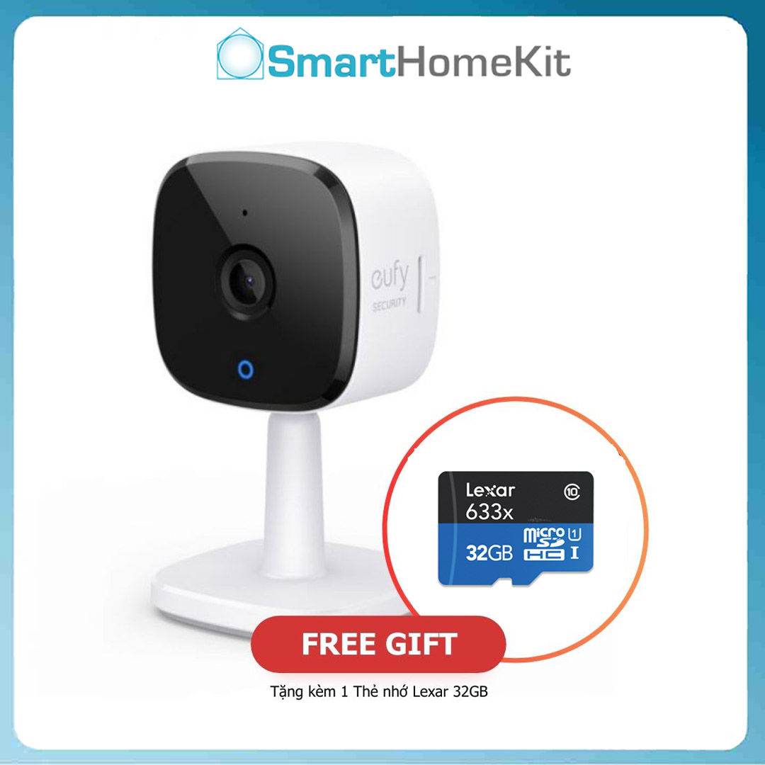 Camera trong nhà Eufy Security Indoor Cam 2K, tích hợp còi báo động - Hàng chính hãng