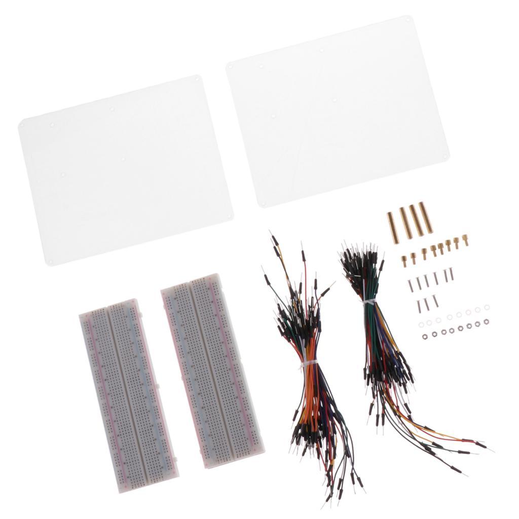 Acrylic Experiment Plate + Breadboard Board + Jumper Wire Cable for Raspberry Pi 3 Model B+ 3B 2B
