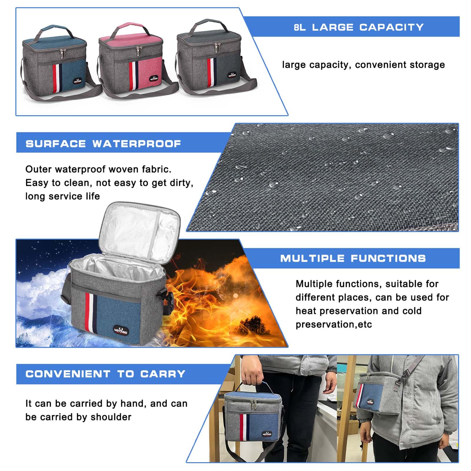 Túi cách nhiệt 8L đựng đồ ăn trưa, du lịch, dã ngoại