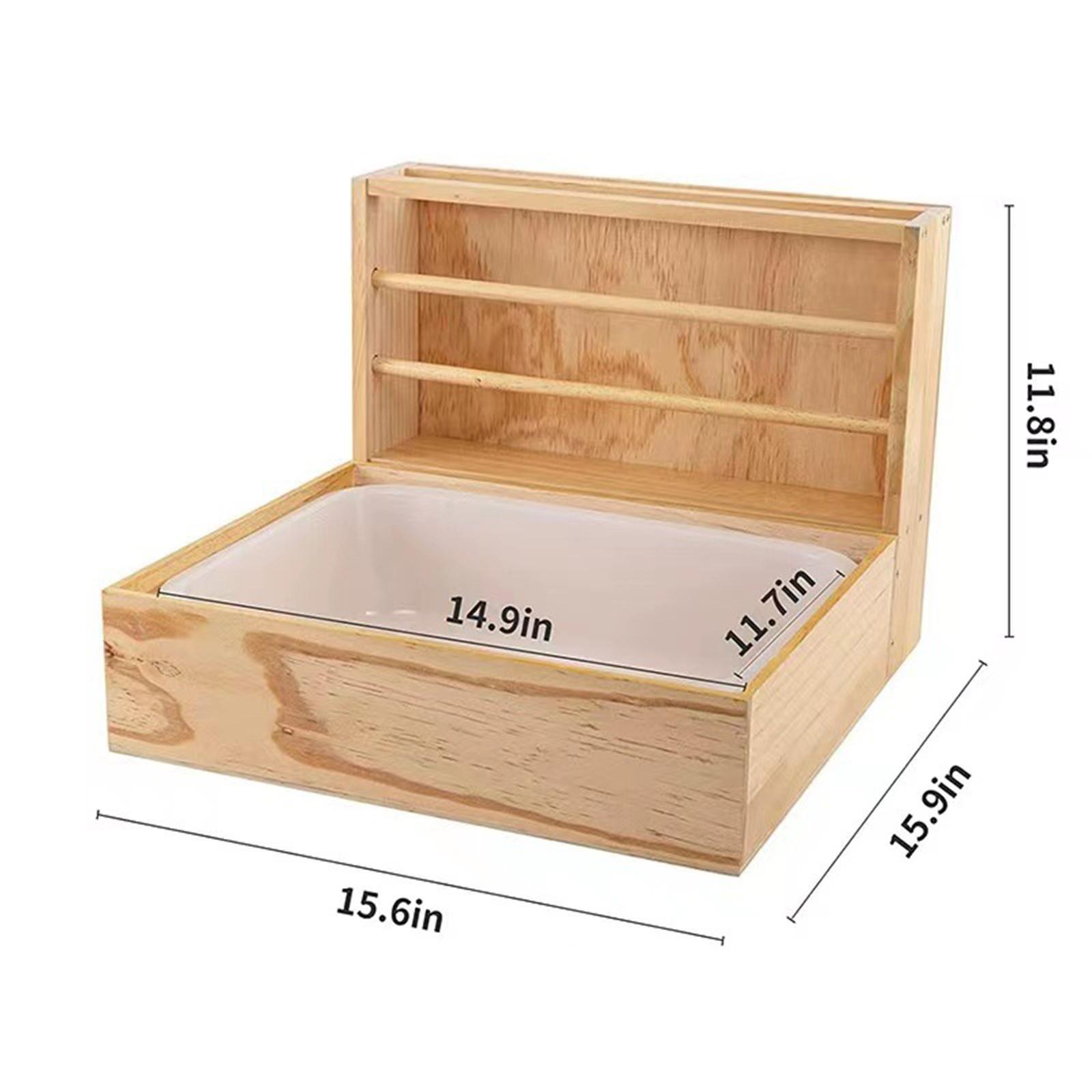 Wooden Rabbit Hay Feeder with Litter Box Guinea Pig Bunny Hay Manger Feeder