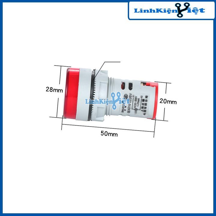 Đèn Báo Điện Áp Xoay Chiều AD16-22DSV Thế 60-500V 22mm