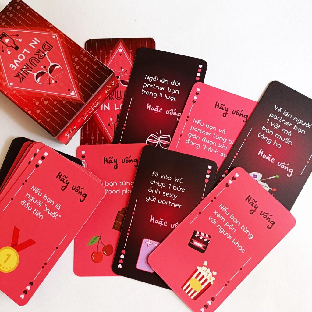 Bộ bài Truth Game Drunk In Love- Say Tình - 55 lá luật chơi đơn giản dành cho cặp đôi tại các bữa tiệc