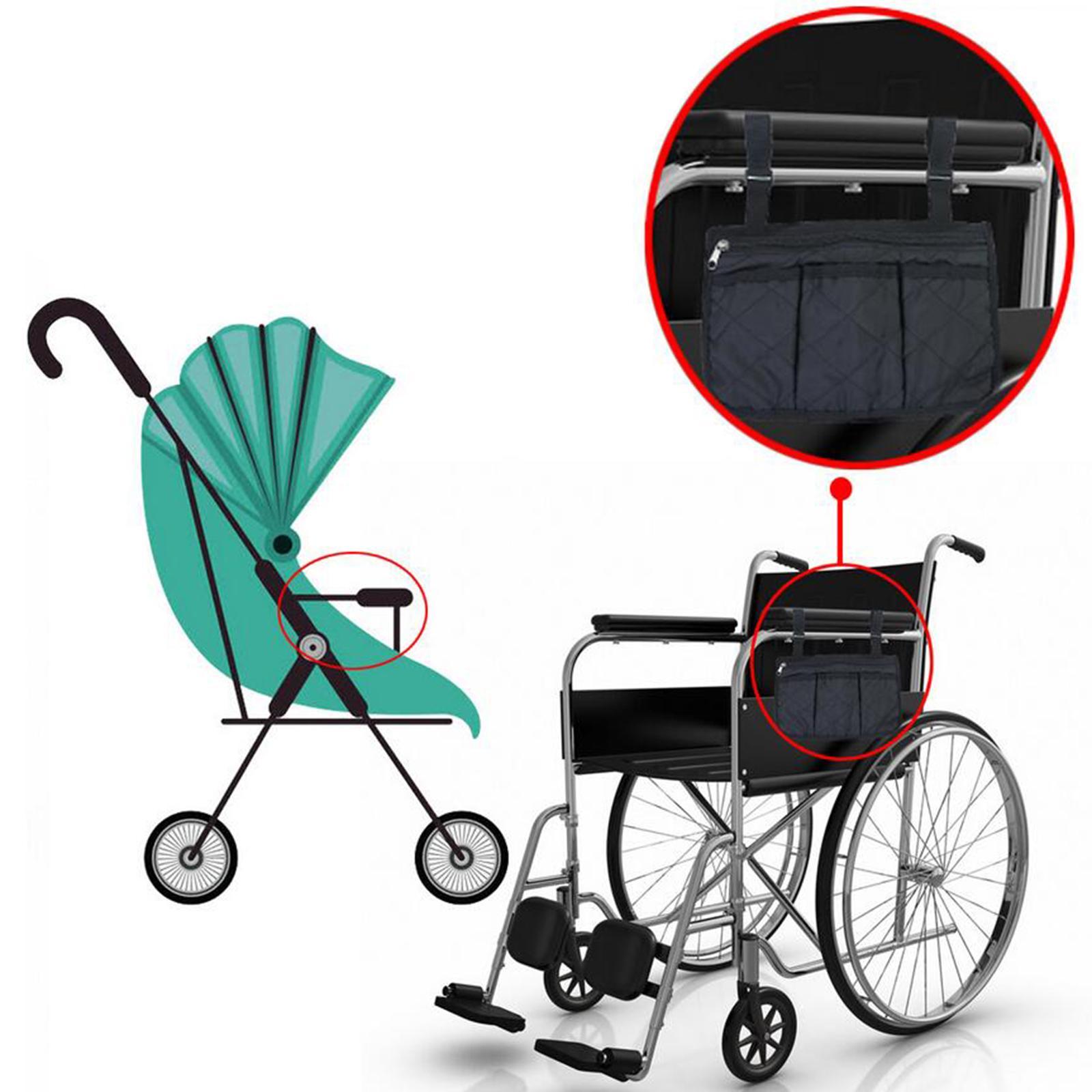 2Pcs Universal Wheelchair   Storage Organizer  Holder