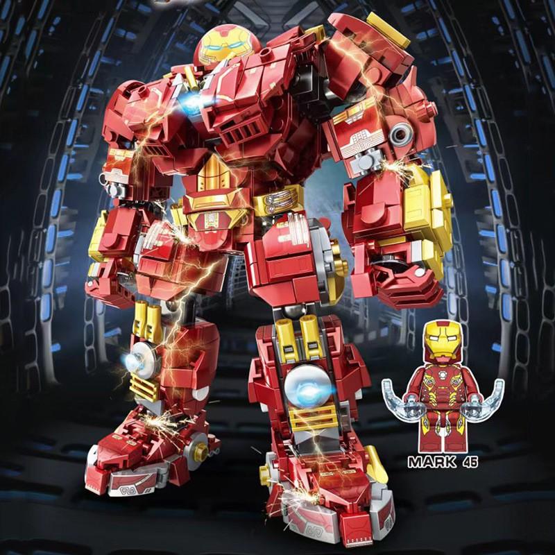 Đồ chơi lắp ráp Hulkbuster Marvel - Mech Marvel Robot XINH 9018 - 711 Mảnh ghép