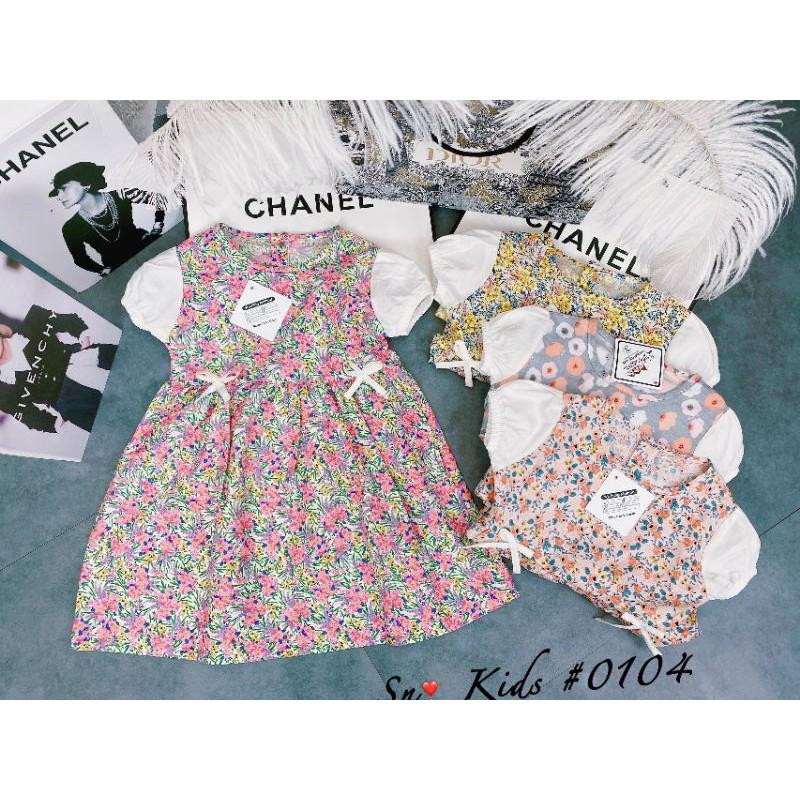 Váy hoa nhí tay bồng mẫu mới bé gái