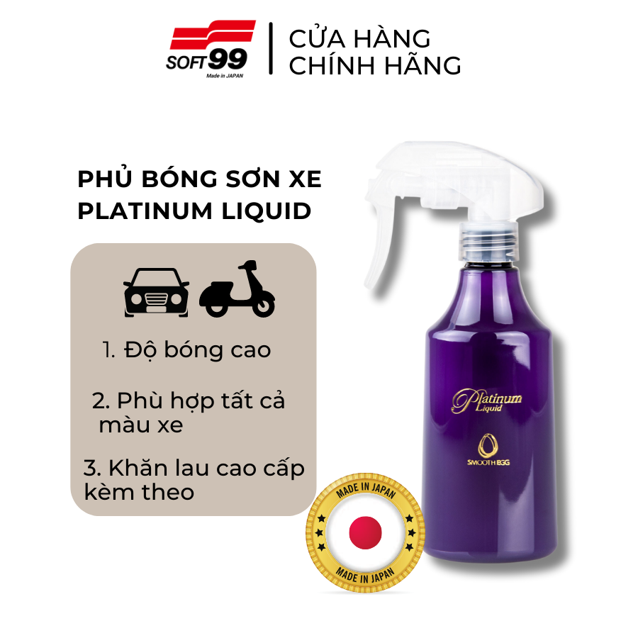 CHAI XỊT PHỦ BÓNG, PHỦ NANO SƠN ÔTÔ CAO CẤP SMOOTH EGG PLATINUM LIQUID W-522
