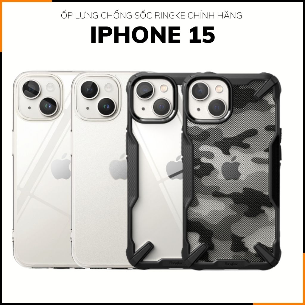 Ốp lưng iphone 15 RINGKE chính hãng trong suốt chống sốc FUSION X chống ố vàng phụ kiện điện thoại huỳnh tân store - Hàng nhập khẩu