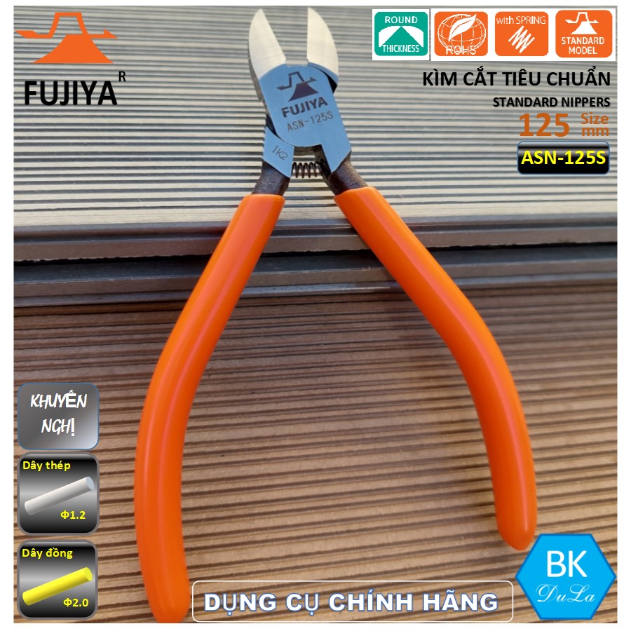 Kìm cắt tiêu chuẩn 125mm Fujiya ASN-125S- Công nghệ Nhật Bản