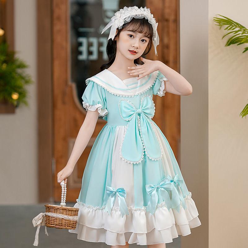 SHUANGYAN Váy công chúa Lolita cho bé gái 2023 Váy trẻ em Lolita mùa hè Váy cô gái mùa hè