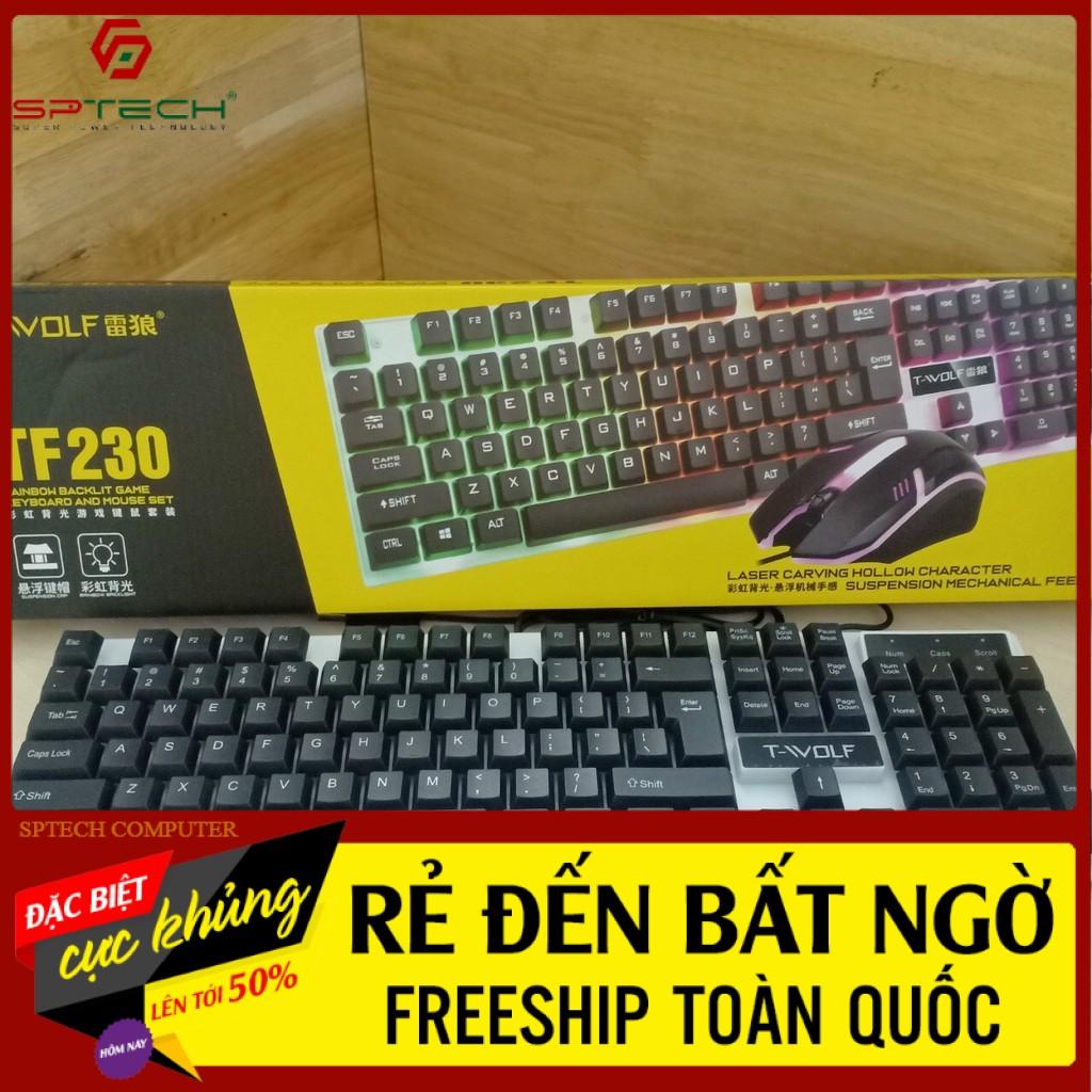 Chuột Phím  Combo Bộ Bàn Phím Giả Cơ Và Chuột Gaming Gear TWOLF TF230 Led RGB (BH 12 Tháng)