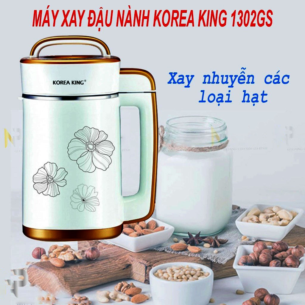 Máy làm Sữa hạt đa năng 1.3Lit Công suất 800W từ Hàn Quốc - Korea King KSM-1302GS, Tự động, tiết kiệm điện, an toàn - Hàng chính hãng