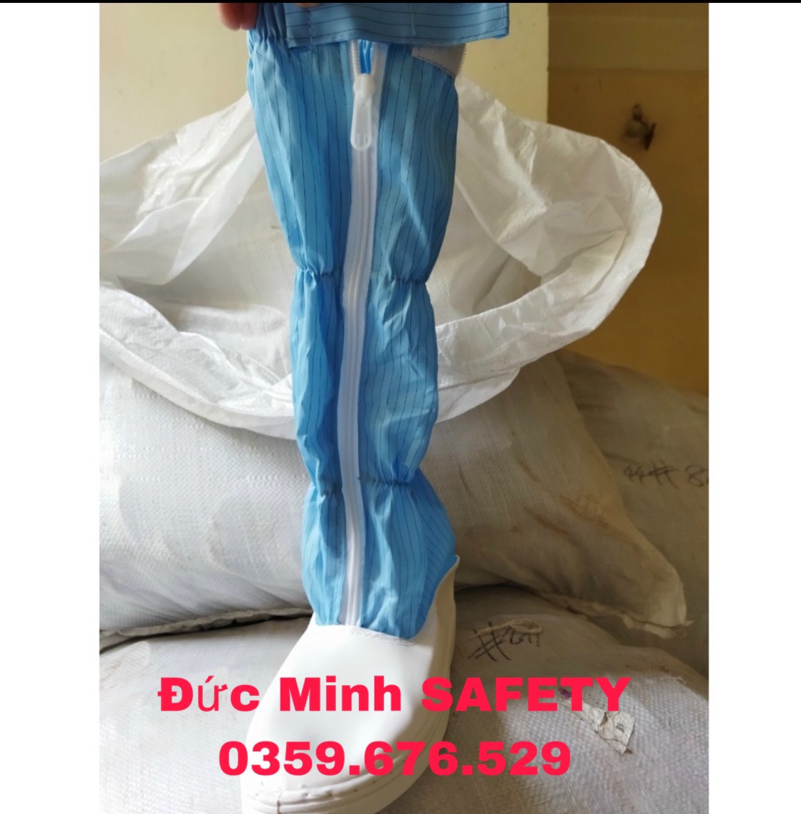 Ủng phòng sạch chống tĩnh điện loại dây khóa kéo