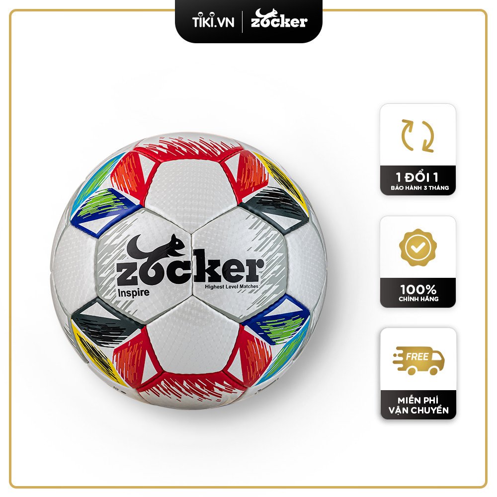 Quả bóng đá size 5 Zocker Inspire ZK5-IN2201 - Đá Êm Chân - Đầm Chân - Siêu Bền - Quỹ Đạo Bay Chuẩn