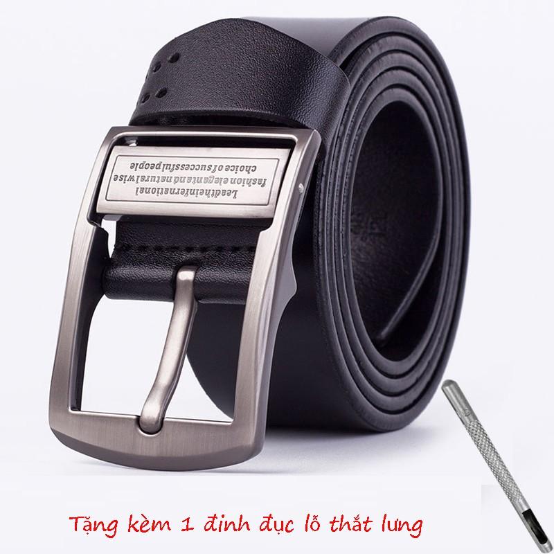 Thắt lưng nam da bò nguyên miếng, tặng kèm đinh đục lỗ thắt lưng.