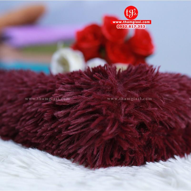 Thảm Lông Xù Màu Đỏ Rượu Vang | 100x160cm | Thảm Trang Trí Phòng Khách - Phòng Ngủ - Thảm Trải Sofa - Thảm Dành Cho Bé