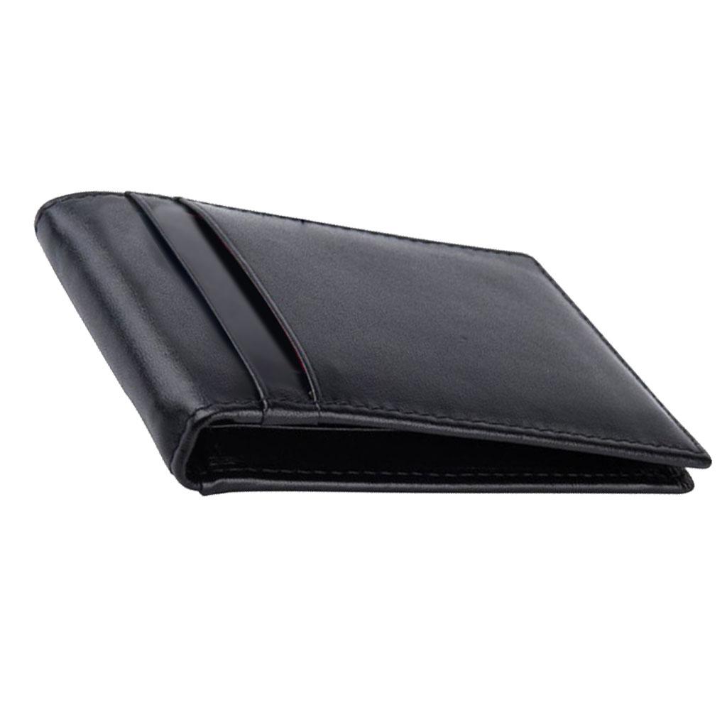 Men Minimalist Front Pocket Wallet, Leather Card Holder RFID Blocking Money Clip