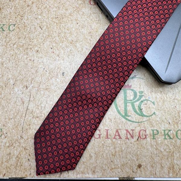 Cà vạt nam mẫu thắt sẵn dây kéo bản nhỏ 6cm màu đỏ đô chấm tròn