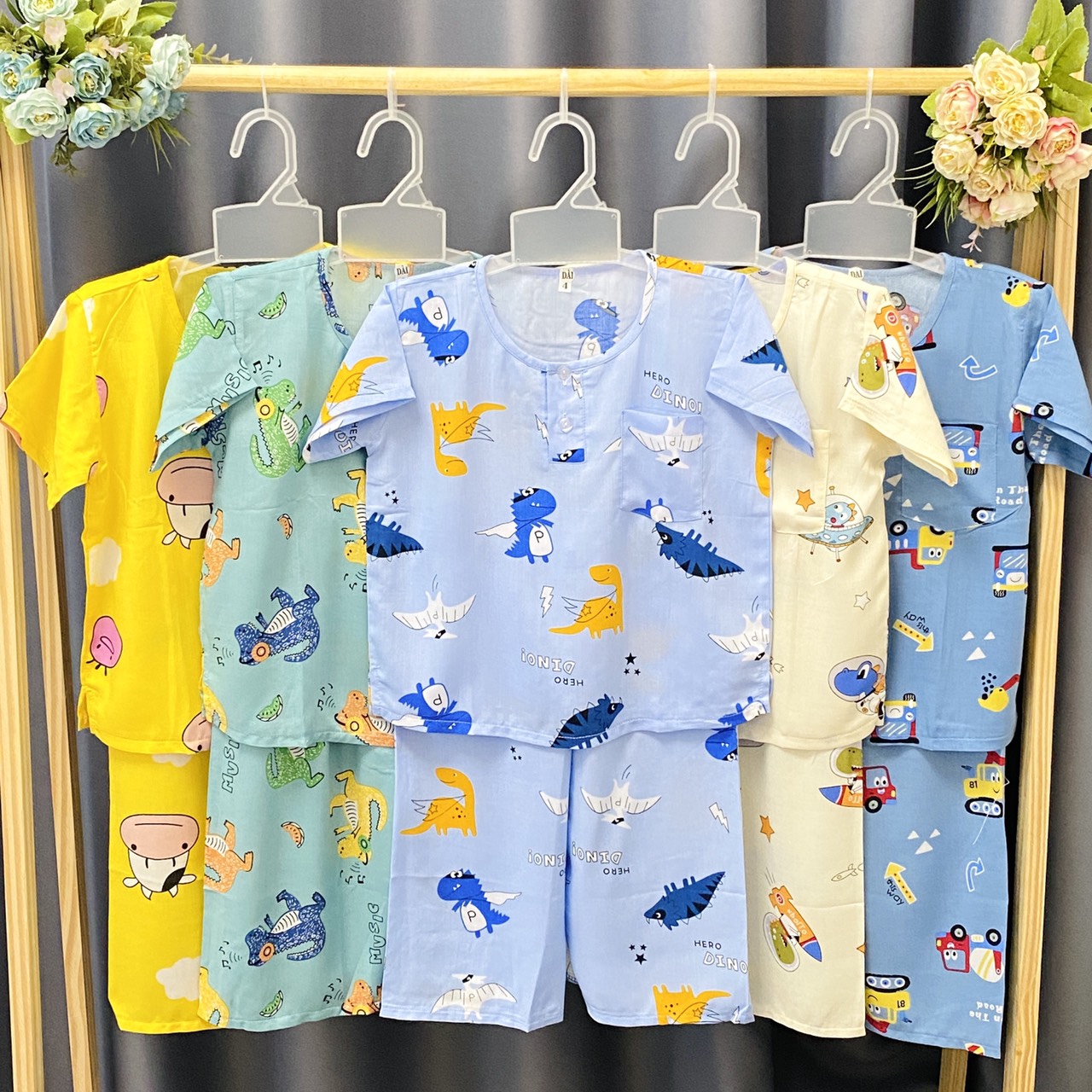 Bộ Quần áo Tole lanh Bé Trai - Mẫu Tay Ngắn Quần Dài cài 2 nút trước - Size 2-12 cho bé 7-35kg-  Chất vải tole lanh 2 da loại 1 mềm mịn mát cho bé trai| Hàng Việt Nam | Đồ bộ bé trai |quần áo trẻ em| Đồ tôn trẻ em