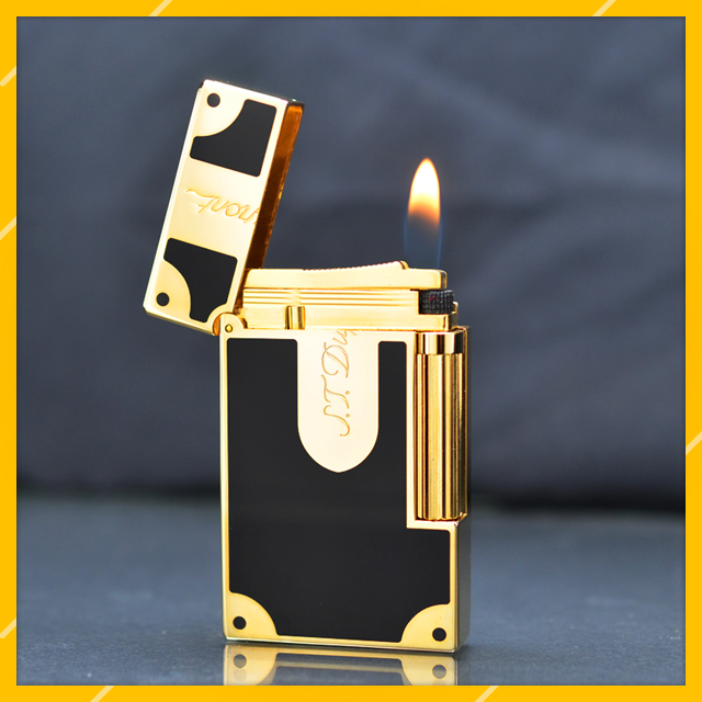 Vỏ Hột Quẹt Bật Lửa Upon D44V Sơn Mài Đen Khuyết Sang Trọng - Dùng Gas Đá Cao Cấp