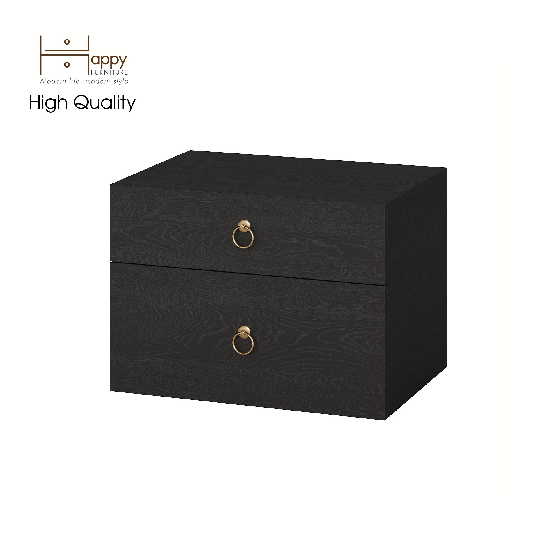[Happy Home Furniture] WESLEY, Táp đầu giường - 2 hộc kéo ,  56cm x 40cm x 40cm ( DxRxC), THK_049