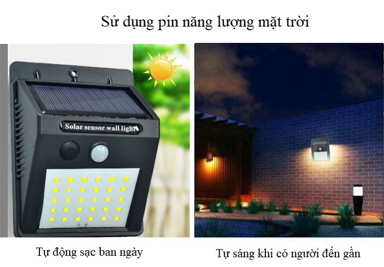 Đèn led năng lượng mặt trời cảm biến chuyển động