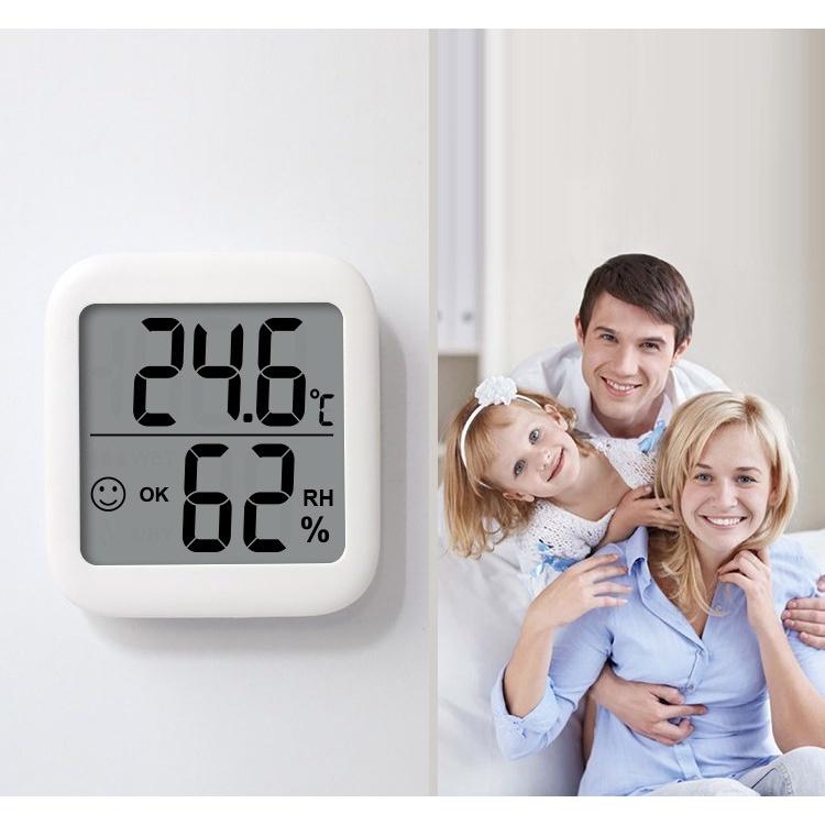 Nhiệt Ẩm Kế Đo Nhiệt Độ Phòng Ngủ Cho Bé Tự Động Chính Xác 1 Đổi 1 Màu Trắng