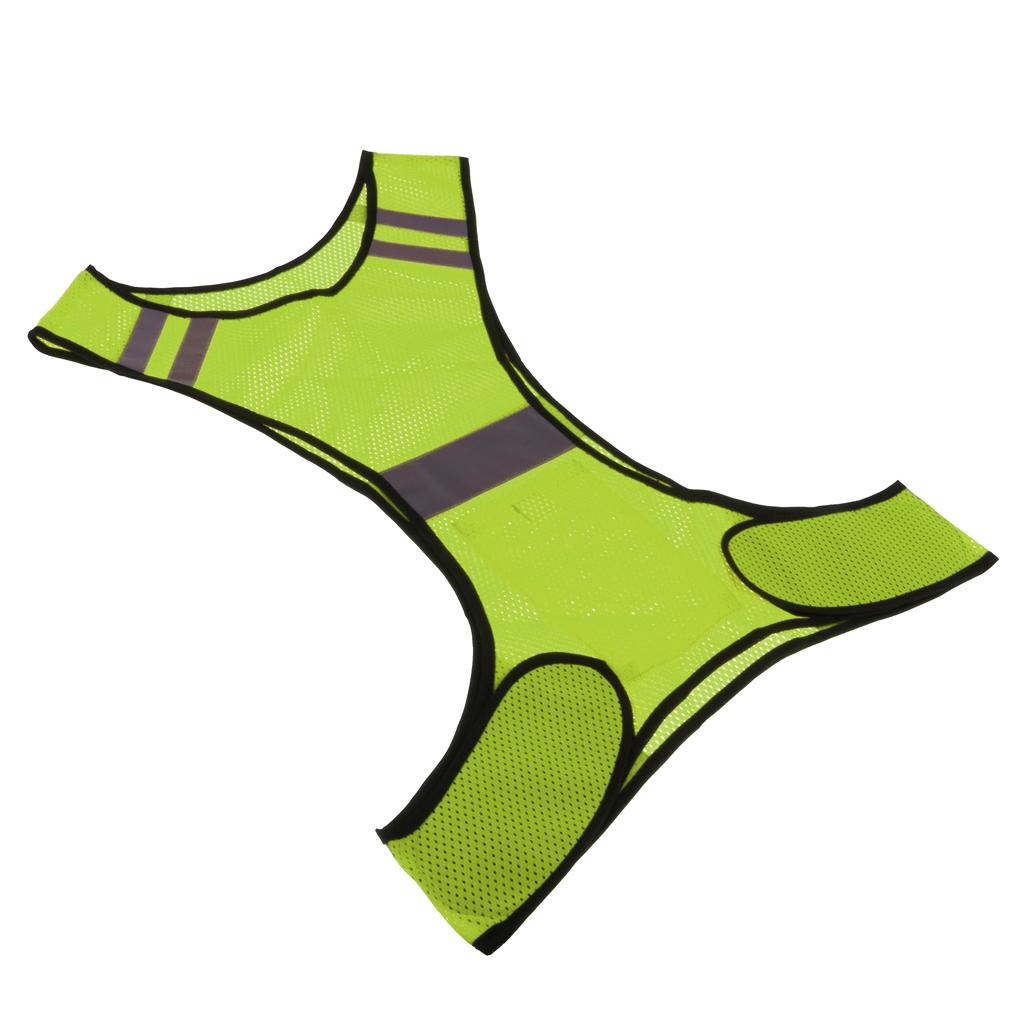 Reflective Running Vest High Visibility Sports Vest for Cycling  Yellow