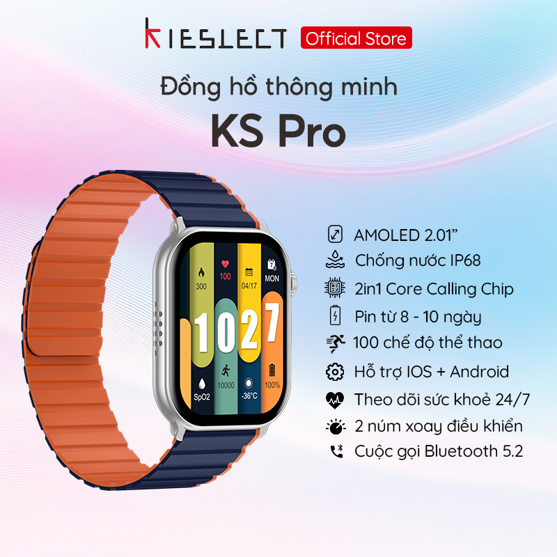 Đồng hồ thông minh Kieslect KS Pro | 2.01 inch | Super AMOLED | 300mAh | Nghe gọi trực tiếp - Hàng Chính Hãng