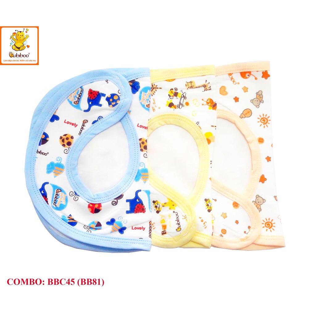 Combo 3 yếm dán in hình siêu cưng 100% cotton Babiboo - BBC45