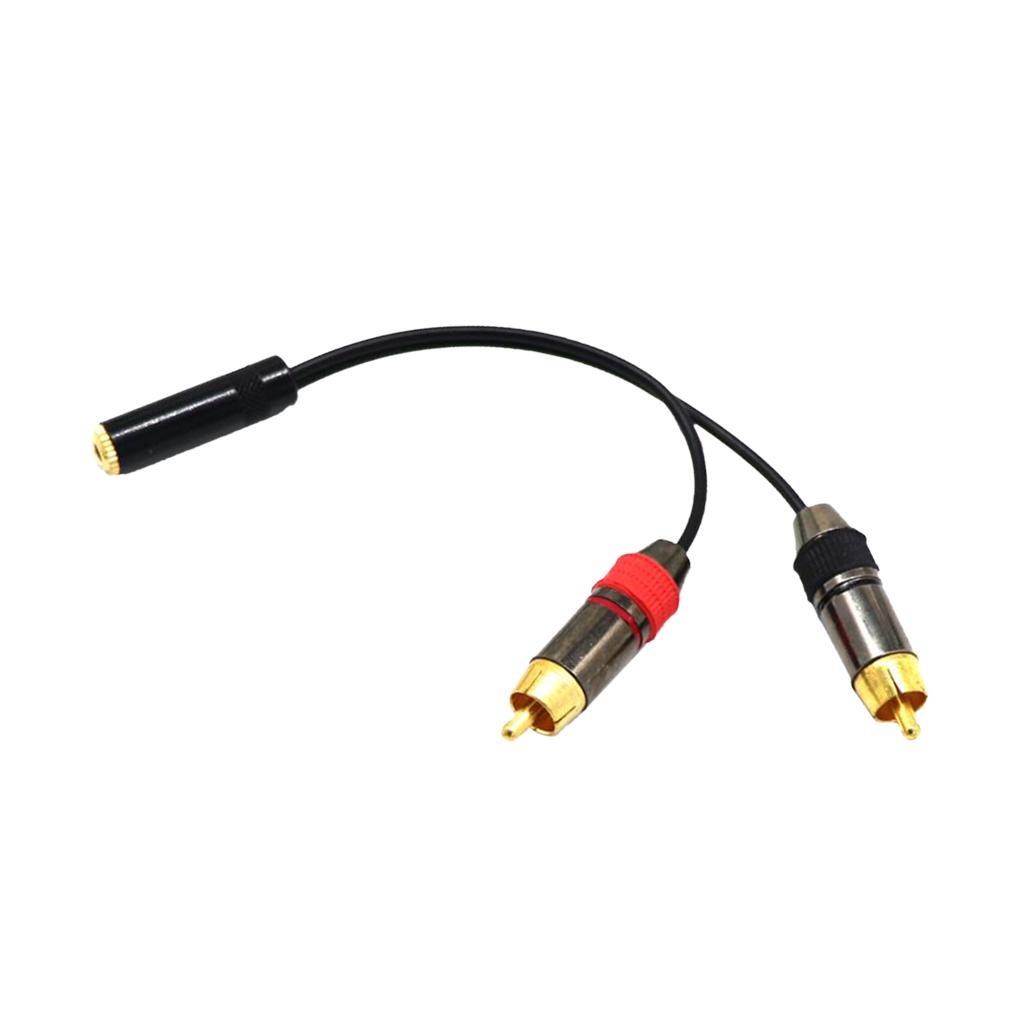 Gold-Plated 3.5mm Female to 2 RCA Male Y Splitter Audio Adapter Cable