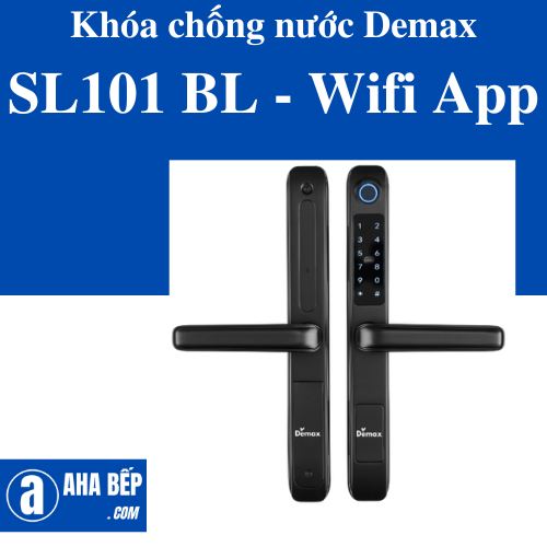 Khóa cửa chống nước Demax SL101 BL - Wifi App. Hàng Chính Hãng