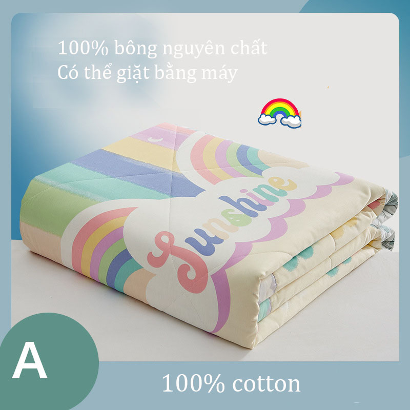 Chăn mỏng mùa thu đông mát mẻ chất liệu 100% cotton nguyên chất mềm mại