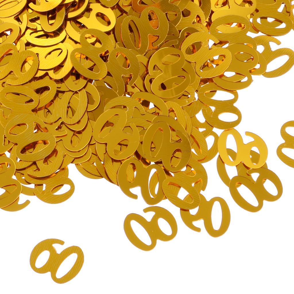 3X Table Confetti Age Birthday Party Wedding Anniversary Table Confetti Gold 60