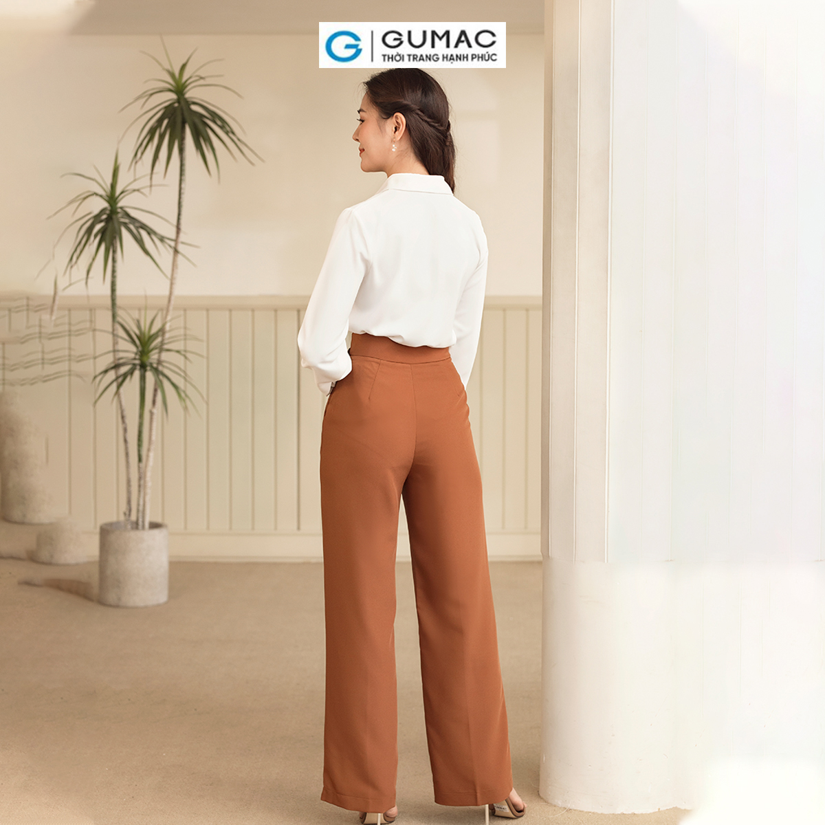 Quần tây nữ cài dây lưng thanh lịch tôn dáng sang trọng thời trang GUMAC QD06021 - QC10046