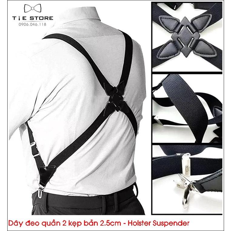 Dây Đeo quần nam cao cấp 2 Kẹp, bản 3.5cm - Holster Suspender