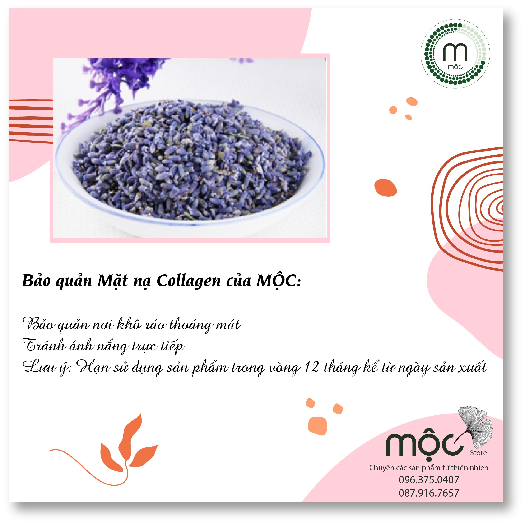 Bột Collagen Lavender đắp mặt nạ nguyên chất từ thiên nhiên 100ml handmade