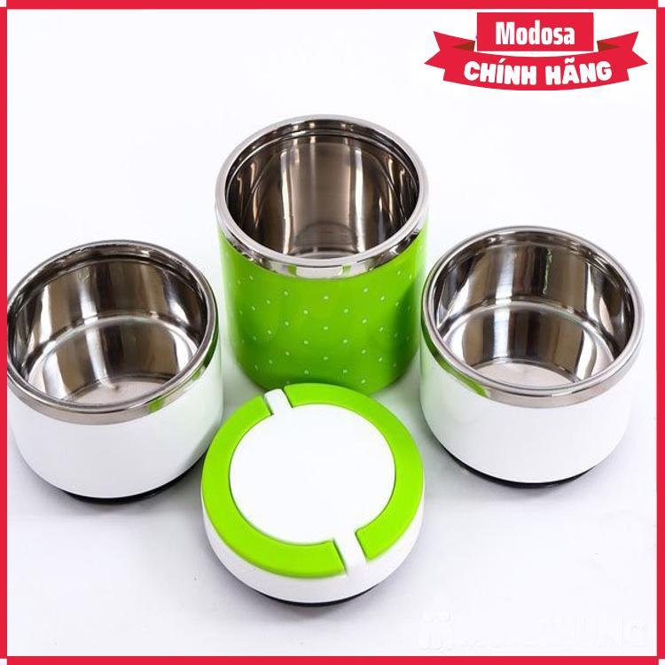 Camen 3 Ngăn Modosa Chấm Bi Inox Cao Cấp - Hàng Chính Hãng