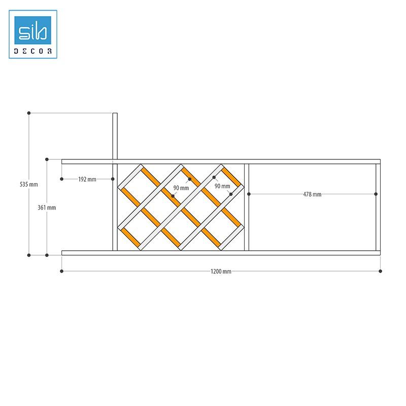 Kệ Rượu Treo Tường Kèm 02 Giá Treo Ly Inox SIB DECOR