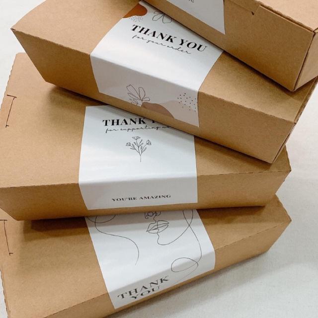 Tem Dán Niêm Phong Hộp Carton Thank You - Nhãn Dán Hộp Quà Carton Sticker Thank You - Tem Dán Cám Ơn 7x10
