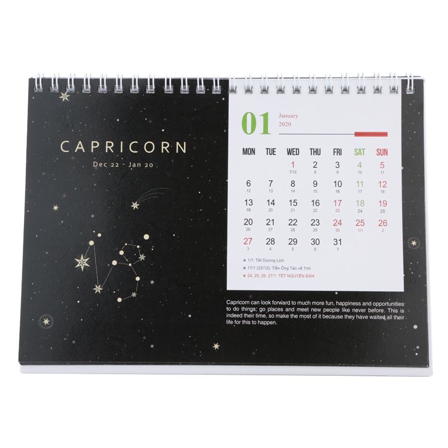 Lịch Bàn 2020 Angia Art - The Celestial Horoscopes