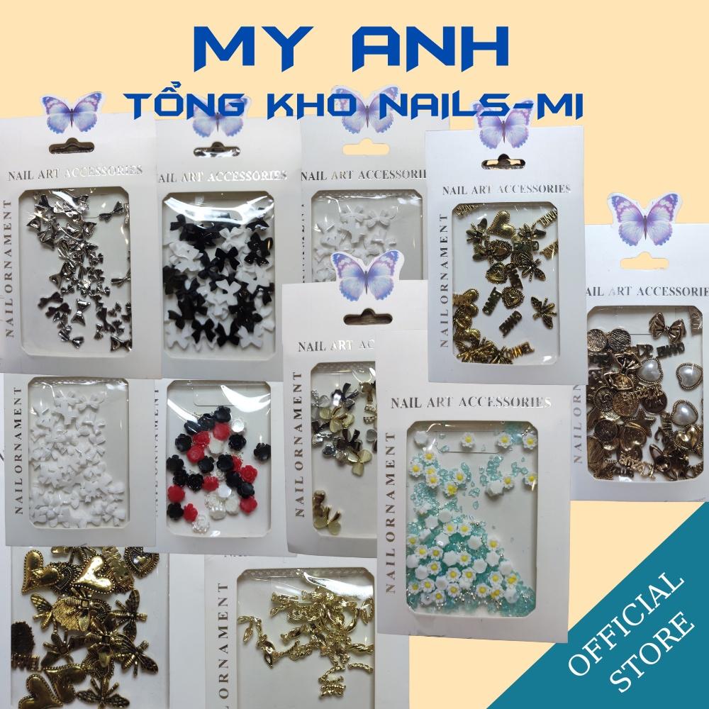 Charm Nail, Sét phụ kiện Charm gắn móng phong cách Hàn Quốc ( Sticker nail - Nail Art Accessories